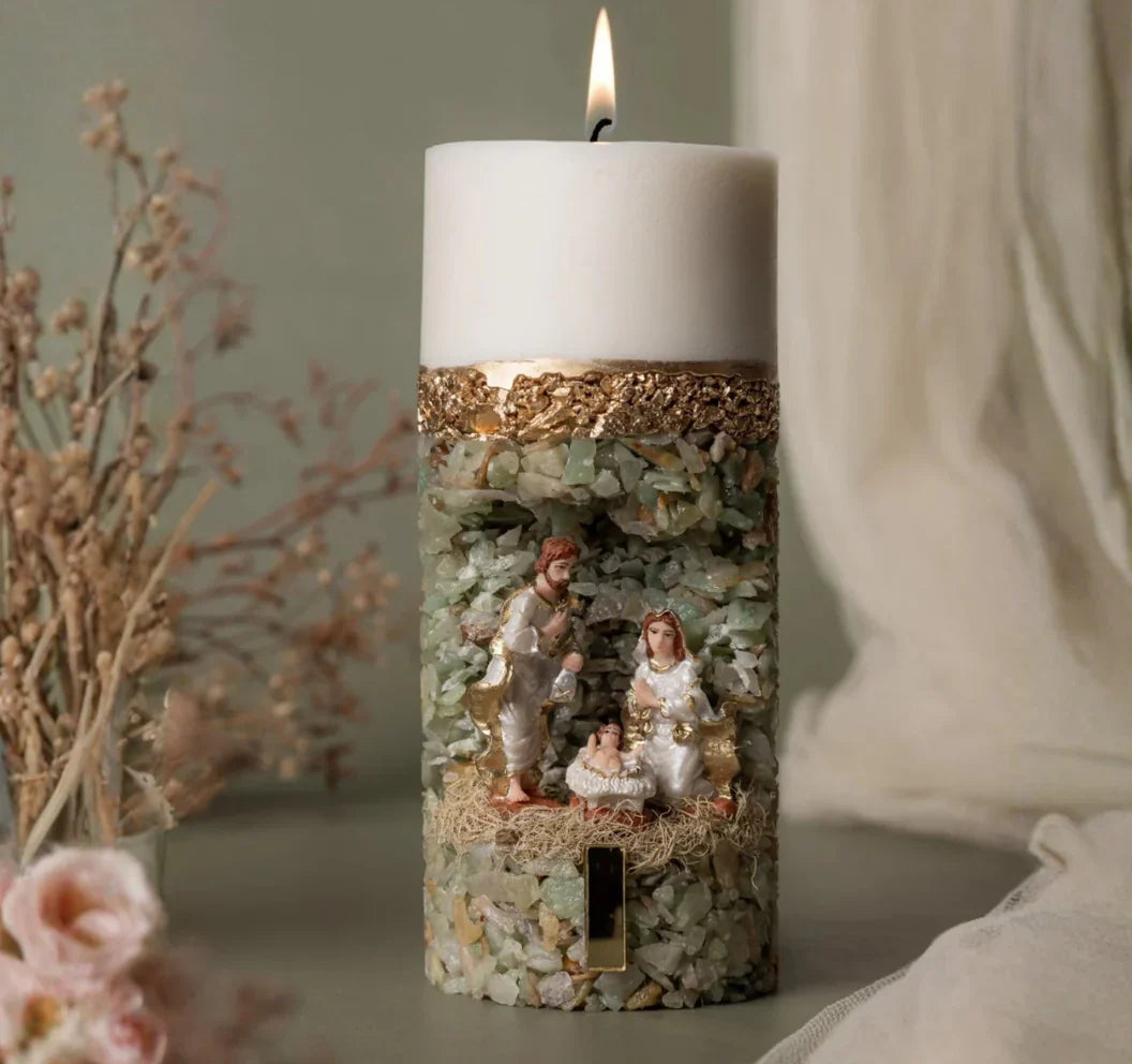 Vela oratória Presépio | A luz para abençoar seu lar