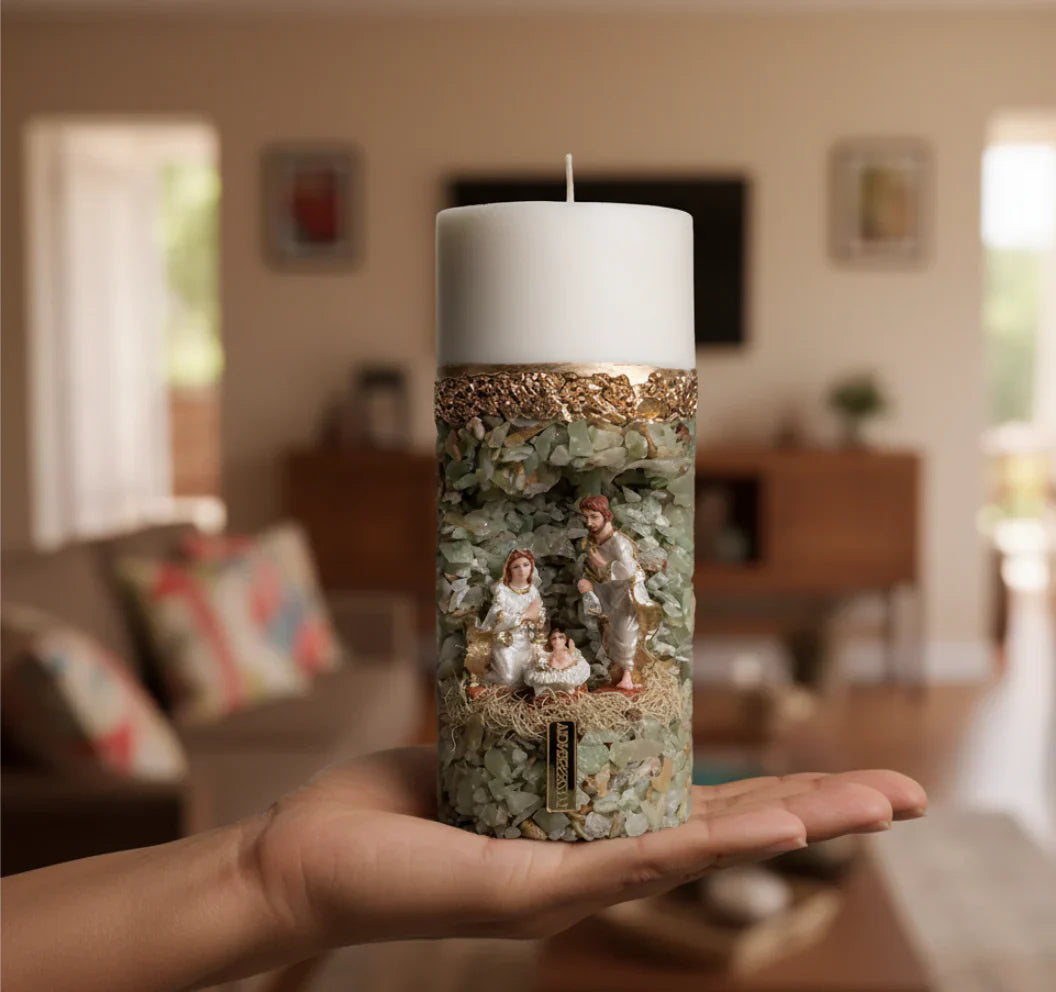 Vela oratória Presépio | A luz para abençoar seu lar