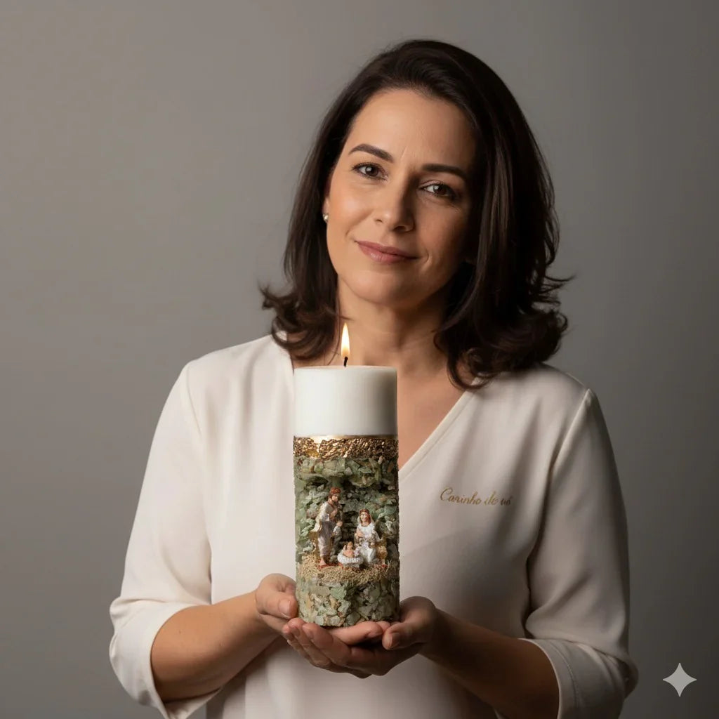 Vela oratória Presépio | A luz para abençoar seu lar